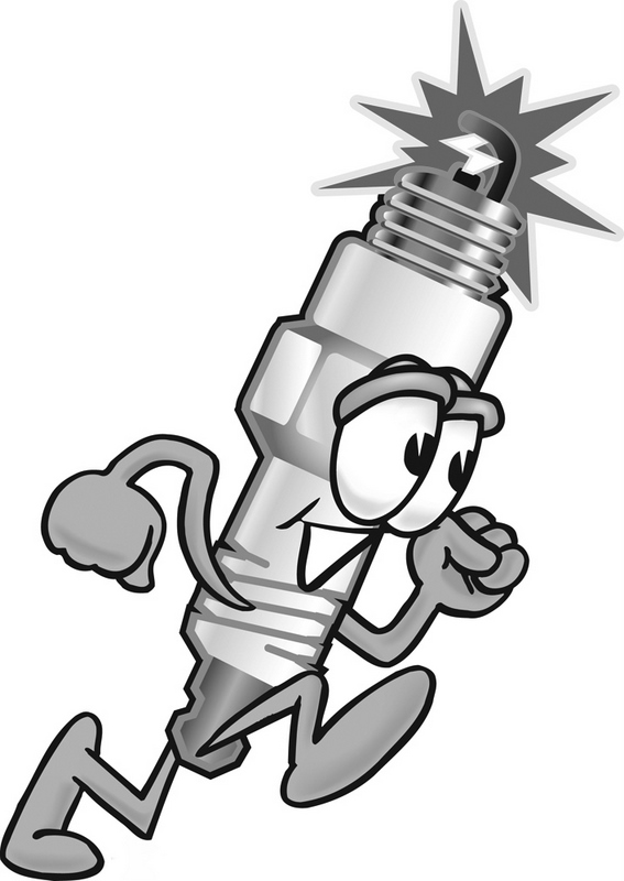 Clipart Illustration Of Cartoon Spark Plug Running - Intertune